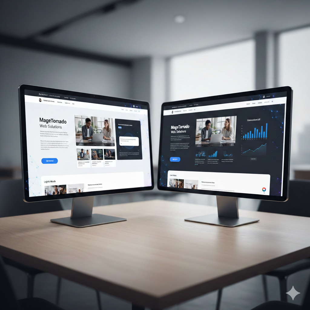 Dual light and dark mode web design for enhanced user comfort